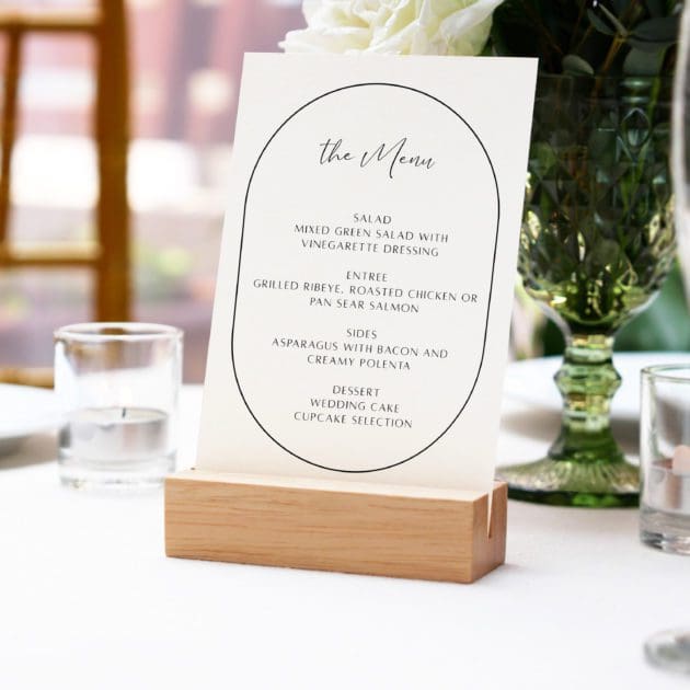 Oval Line Menu Cards | Springhouse Creative