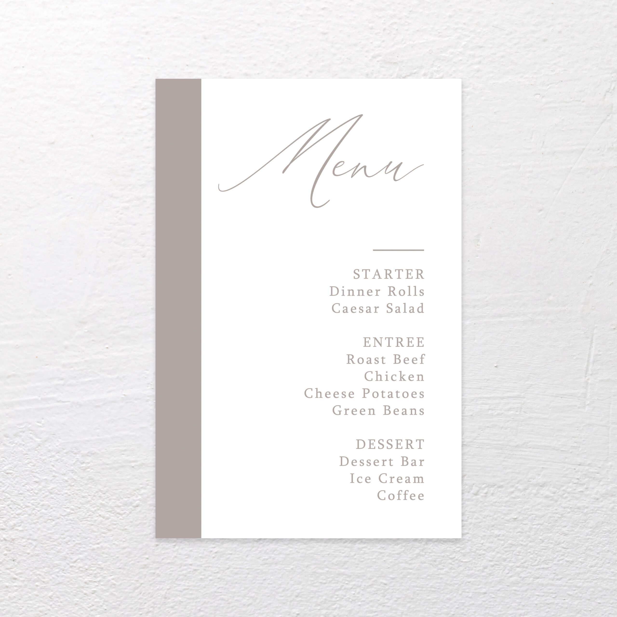Taylor Menu Cards | Springhouse Creative